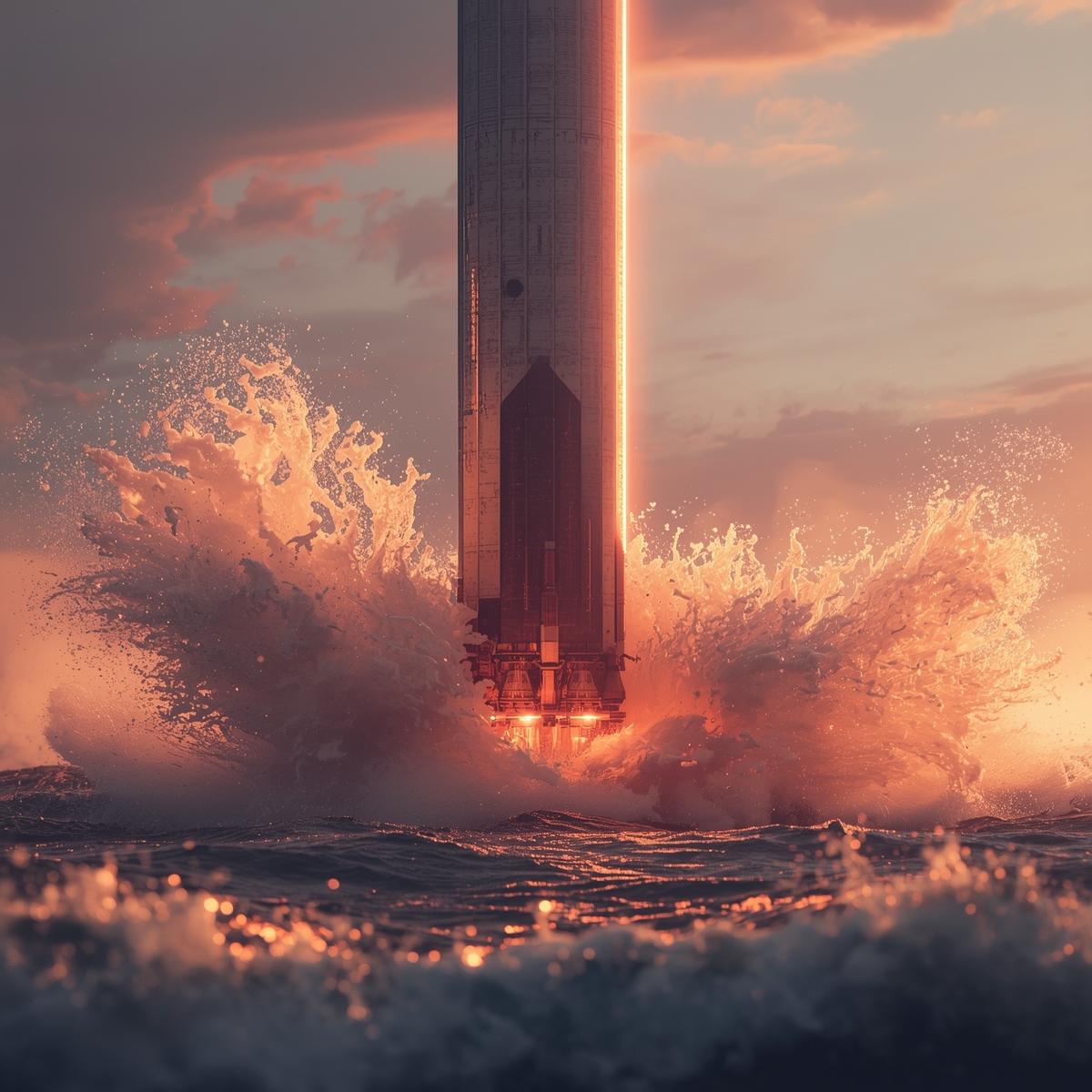 starship booster splashdown